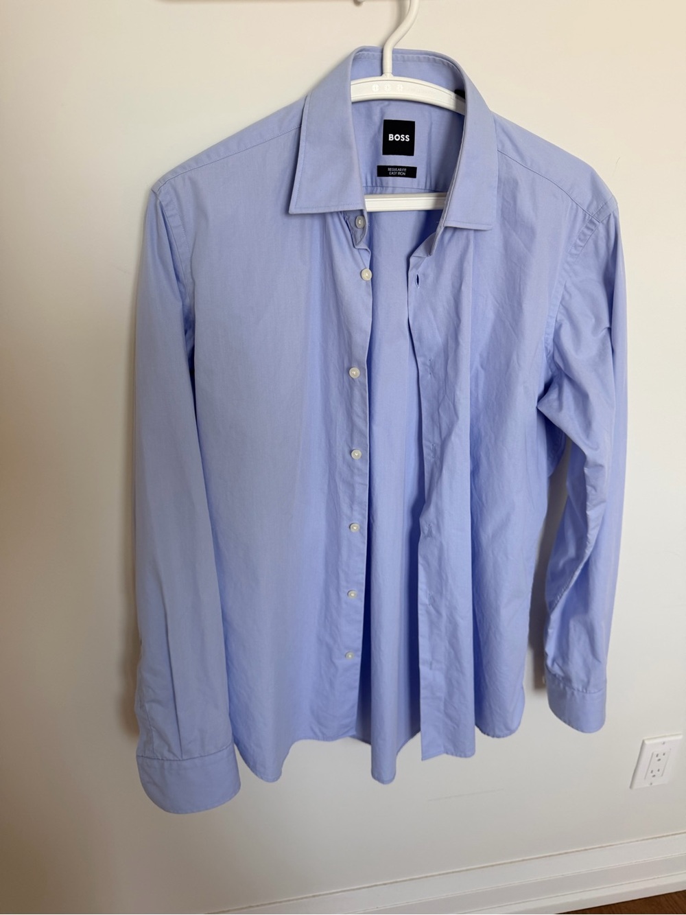 BOSS Men's Sky Blue Button-Down Dress Shirt